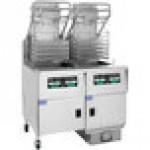 Pitco® SGLVRF-2/FD Solstice 152 lb. Reduced Oil Volume / High Output 2 Pot Liquid Propane Rack Floor Fryer with Intellifry Computer Controls and Automatic Top-Off - 250,000 BTU