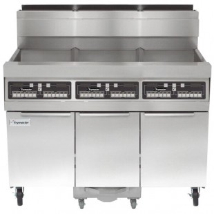Frymaster SCFHD350G 150 lb. 3 Unit Natural Gas Floor Fryer System with CM3.5 Controls and Filtration System - 300,000 BTU
