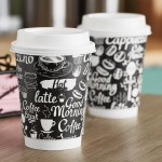 Choice 12 oz. Smooth Double Wall Coffee Break Print Paper Hot Cup and Lid - 100/Case Choice 12 oz. Smooth Double Wall Coffee Break Print Paper Hot Cup and Lid - 100/Case