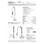 Krowne Royal Series 17-109WL 1.15 GPM Wall-Mount Pre-Rinse Faucet with 8 Krowne Royal Series 17-109WL 1.15 GPM Wall-Mount Pre-Rinse Faucet with 8