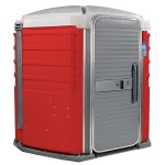 PolyJohn SA1-1013 We'll Care III Red Wheelchair Accessible Portable Restroom - Assembled