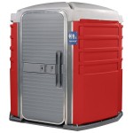 PolyJohn SA1-1013 We'll Care III Red Wheelchair Accessible Portable Restroom - Assembled