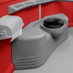 PolyJohn SA1-1013 We'll Care III Red Wheelchair Accessible Portable Restroom - Assembled