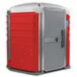 PolyJohn SA1-1013 We'll Care III Red Wheelchair Accessible Portable Restroom - Assembled