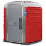 PolyJohn SA1-1013 We'll Care III Red Wheelchair Accessible Portable Restroom - Assembled