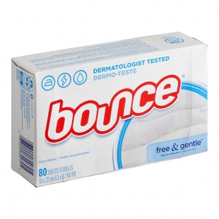 Bounce 34087 80-Count Free & Gentle Fabric Softener Dryer Sheets - 9/Case