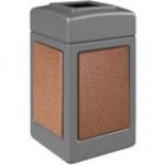 Commercial Zone 720348K StoneTec 42 Gallon Square Gray Open Top Decorative Trash Can with Pepperstone Panels Commercial Zone 720348K StoneTec 42 Gallon Square Gray Open Top Decorative Trash Can with Pepperstone Panels
