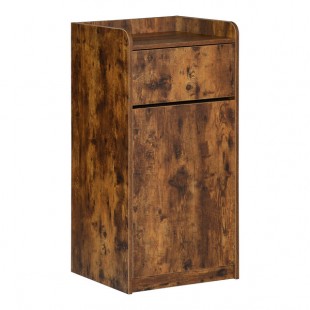 BFM Seating 35 Gallon Vintage Walnut Square Waste Receptacle Enclosure