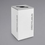 Ex-Cell Kaiser RC-KD36-T BT-WHT Black Tie Kaleidoscope White Gloss 36 Gallon Square Trash Can