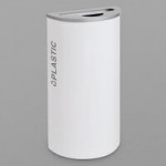 Ex-Cell Kaiser RC-KD36-T BT-WHT Black Tie Kaleidoscope White Gloss 36 Gallon Square Trash Can