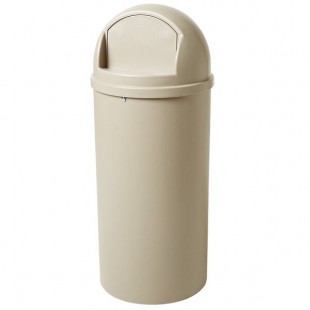 Rubbermaid® FG816088BEIG Marshal Classic Beige Round Resin Trash Can with Retainer Bands 60 Qt. / 15 Gallon Rubbermaid® FG816088BEIG Marshal Classic Beige Round Resin Trash Can with Retainer Bands 60 Qt. / 15 Gallon