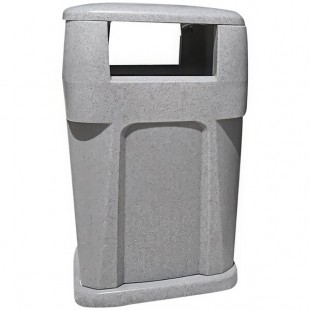 Wausau Tile TF1953 65 Gallon Plastic Square Trash Can with 4-Way Lid