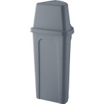 Lavex 21 Gallon Gray Corner Round Trash Can with Gray Push Door Lid