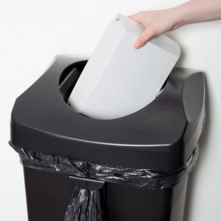 Rubbermaid® FG268988BLA Untouchable 92 Qt. / 23 Gallon Black Square Trash Can Drop Shot Lid