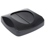 Rubbermaid® FG268988BLA Untouchable 92 Qt. / 23 Gallon Black Square Trash Can Drop Shot Lid Rubbermaid® FG268988BLA Untouchable 92 Qt. / 23 Gallon Black Square Trash Can Drop Shot Lid