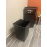 Lavex 35 Gallon Gray Square Trash Can with Drop Shot Lid
