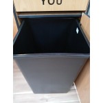 Lavex 35 Gallon Gray Square Trash Can with Drop Shot Lid