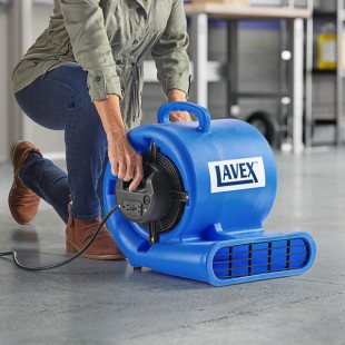 Lavex 3-Speed Compact Air Mover with GFCI Power Outlets - 3/4 hp, 1,400 CFM