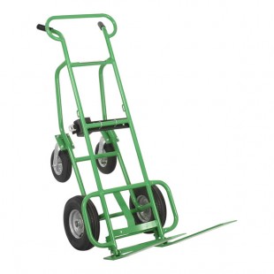 Valley Craft 600 lb. 4-Wheel Steel Deep Frame Pallet Truck with 2 Pneumatic Wheels and 2 Swivel Casters F80233C7