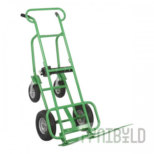 Valley Craft 600 lb. 4-Wheel Steel Deep Frame Pallet Truck with 2 Pneumatic Wheels and 2 Swivel Casters F80233C7