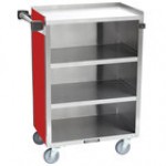 Lakeside 815BS 4 Shelf Medium Duty Stainless Steel Utility Cart with Enclosed Base and Beige Suede Finish - 16 7/8 Lakeside 815BS 4 Shelf Medium Duty Stainless Steel Utility Cart with Enclosed Base and Beige Suede Finish - 16 7/8