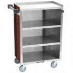 Lakeside 815BS 4 Shelf Medium Duty Stainless Steel Utility Cart with Enclosed Base and Beige Suede Finish - 16 7/8 Lakeside 815BS 4 Shelf Medium Duty Stainless Steel Utility Cart with Enclosed Base and Beige Suede Finish - 16 7/8