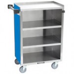 Lakeside 815BS 4 Shelf Medium Duty Stainless Steel Utility Cart with Enclosed Base and Beige Suede Finish - 16 7/8 Lakeside 815BS 4 Shelf Medium Duty Stainless Steel Utility Cart with Enclosed Base and Beige Suede Finish - 16 7/8