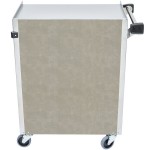 Lakeside 615BS 4 Shelf Standard Duty Stainless Steel Utility Cart with Enclosed Base and Beige Suede Finish - 16 1/2 Lakeside 615BS 4 Shelf Standard Duty Stainless Steel Utility Cart with Enclosed Base and Beige Suede Finish - 16 1/2