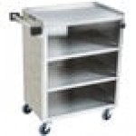 Lakeside 615BS 4 Shelf Standard Duty Stainless Steel Utility Cart with Enclosed Base and Beige Suede Finish - 16 1/2 Lakeside 615BS 4 Shelf Standard Duty Stainless Steel Utility Cart with Enclosed Base and Beige Suede Finish - 16 1/2