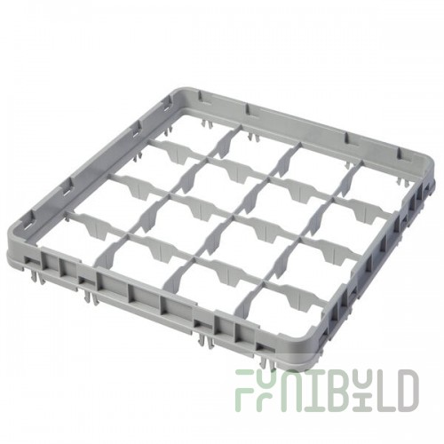 Cambro 16E2151 Camrack 16 Compartment Soft Gray Half Drop Full Size Camrack Extender - 19 5/8