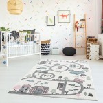 Abani Play Collection 4' x 6' Multicolor Contemporary Garden Town Area Rug Abani Play Collection 4' x 6' Multicolor Contemporary Garden Town Area Rug