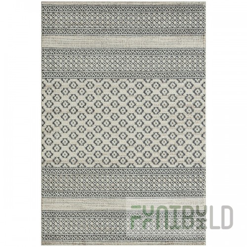 Abani Cabo Collection 4' x 6' Cream / Gray Contemporary Lined Area Rug