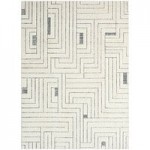 Abani Cabo Collection 4' x 6' Cream / Gray Contemporary Lined Area Rug Abani Cabo Collection 4' x 6' Cream / Gray Contemporary Lined Area Rug