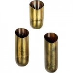 Kalalou 4-Piece Metal Flower Pot Set with Aged Brass Finish Kalalou 4-Piece Metal Flower Pot Set with Aged Brass Finish