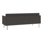 Lesro Luxe Lounge Series Patriot Plus Charcoal Vinyl 3-Seat Sofa with Upholstered Arms and Steel Legs Lesro Luxe Lounge Series Patriot Plus Charcoal Vinyl 3-Seat Sofa with Upholstered Arms and Steel Legs