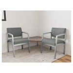 Lesro Lenox Steel Open House Asteroid Fabric Two Guest Arm Chairs with Sarum Twill Laminate Connecting Corner Table