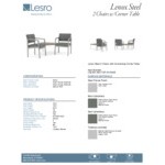 Lesro Lenox Steel Open House Asteroid Fabric Two Guest Arm Chairs with Sarum Twill Laminate Connecting Corner Table