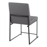 LumiSource Fuji Gray Faux Leather High-Back Side Chair with Black Brushed Stainless Steel Frame - 2/Case LumiSource Fuji Gray Faux Leather High-Back Side Chair with Black Brushed Stainless Steel Frame - 2/Case