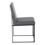 LumiSource Fuji Gray Faux Leather High-Back Side Chair with Black Brushed Stainless Steel Frame - 2/Case LumiSource Fuji Gray Faux Leather High-Back Side Chair with Black Brushed Stainless Steel Frame - 2/Case