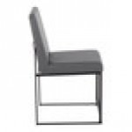 LumiSource Fuji Gray Faux Leather High-Back Side Chair with Black Brushed Stainless Steel Frame - 2/Case LumiSource Fuji Gray Faux Leather High-Back Side Chair with Black Brushed Stainless Steel Frame - 2/Case
