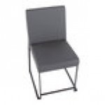 LumiSource Fuji Gray Faux Leather High-Back Side Chair with Black Brushed Stainless Steel Frame - 2/Case LumiSource Fuji Gray Faux Leather High-Back Side Chair with Black Brushed Stainless Steel Frame - 2/Case