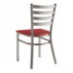 Lancaster Table & Seating Clear Coat Finish Ladder Back Chair with Mahogany Wood Seat - Assembled