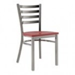 Lancaster Table & Seating Clear Coat Finish Ladder Back Chair with Mahogany Wood Seat - Assembled
