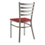 Lancaster Table & Seating Clear Coat Finish Ladder Back Chair with Mahogany Wood Seat - Assembled