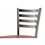 Lancaster Table & Seating Clear Coat Finish Ladder Back Chair with Mahogany Wood Seat - Assembled
