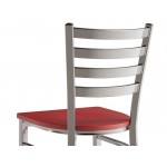 Lancaster Table & Seating Clear Coat Finish Ladder Back Chair with Mahogany Wood Seat - Assembled