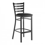 Lancaster Table & Seating Clear Coat Finish Ladder Back Chair with Mahogany Wood Seat - Assembled
