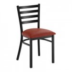 Lancaster Table & Seating Clear Coat Finish Ladder Back Chair with Mahogany Wood Seat - Assembled