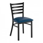 Lancaster Table & Seating Clear Coat Finish Ladder Back Chair with Mahogany Wood Seat - Assembled