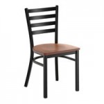 Lancaster Table & Seating Clear Coat Finish Ladder Back Chair with Mahogany Wood Seat - Assembled
